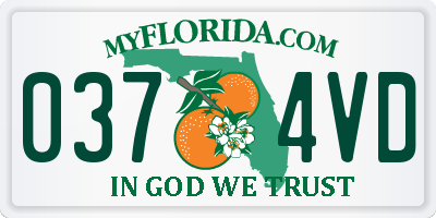 FL license plate 0374VD