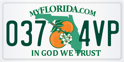 FL license plate 0374VP