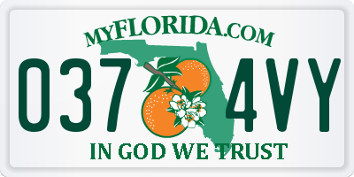 FL license plate 0374VY