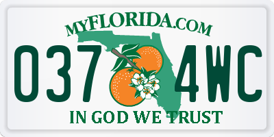 FL license plate 0374WC