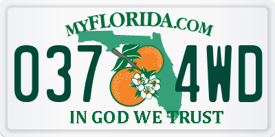 FL license plate 0374WD