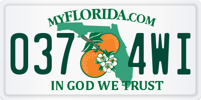 FL license plate 0374WI