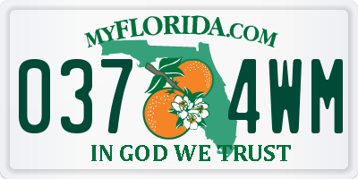 FL license plate 0374WM