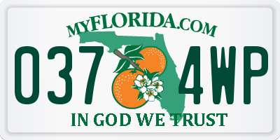 FL license plate 0374WP