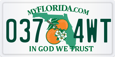FL license plate 0374WT