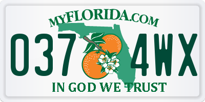 FL license plate 0374WX
