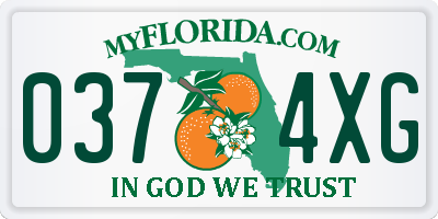 FL license plate 0374XG