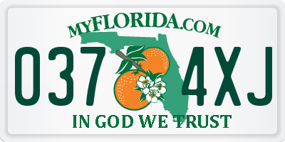 FL license plate 0374XJ