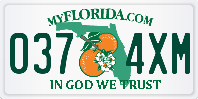 FL license plate 0374XM