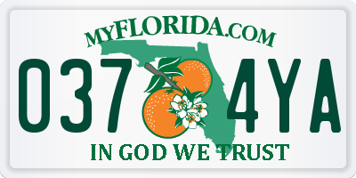 FL license plate 0374YA