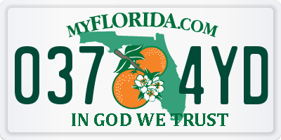 FL license plate 0374YD