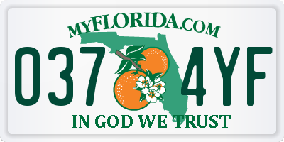 FL license plate 0374YF