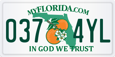 FL license plate 0374YL