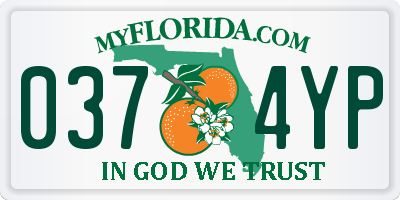 FL license plate 0374YP