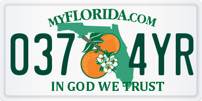 FL license plate 0374YR