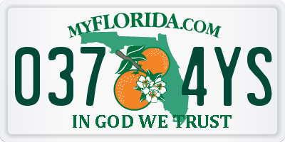 FL license plate 0374YS