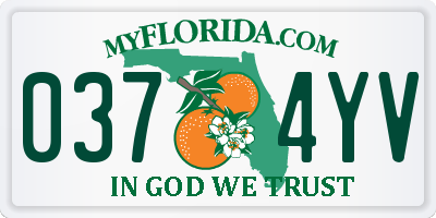 FL license plate 0374YV