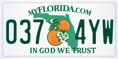 FL license plate 0374YW