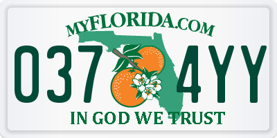 FL license plate 0374YY