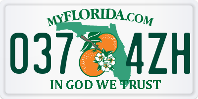 FL license plate 0374ZH