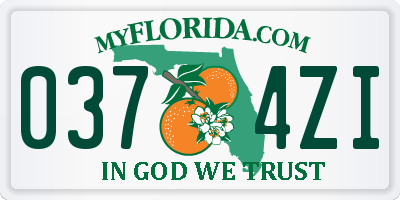 FL license plate 0374ZI