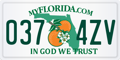 FL license plate 0374ZV