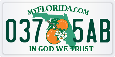 FL license plate 0375AB