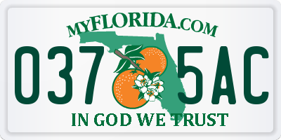 FL license plate 0375AC