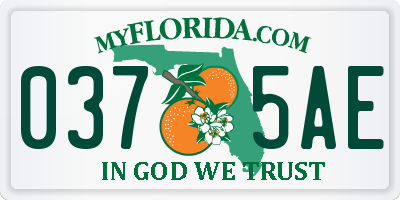 FL license plate 0375AE