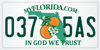FL license plate 0375AS