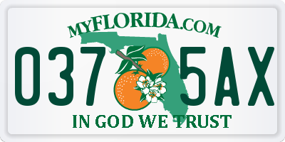 FL license plate 0375AX