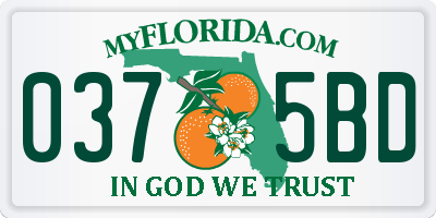 FL license plate 0375BD