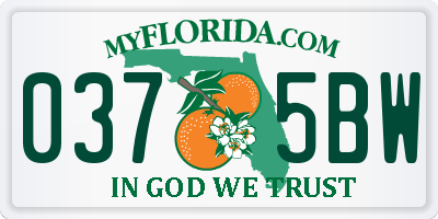 FL license plate 0375BW