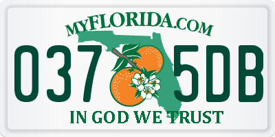 FL license plate 0375DB