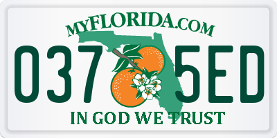 FL license plate 0375ED