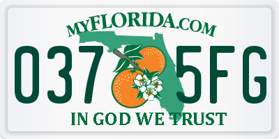 FL license plate 0375FG