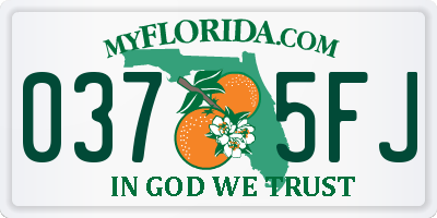 FL license plate 0375FJ