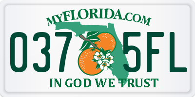 FL license plate 0375FL