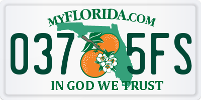 FL license plate 0375FS