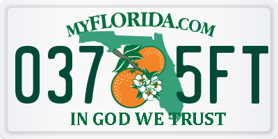 FL license plate 0375FT