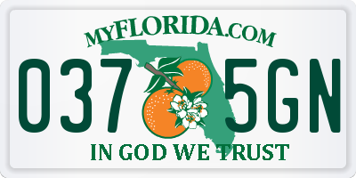 FL license plate 0375GN