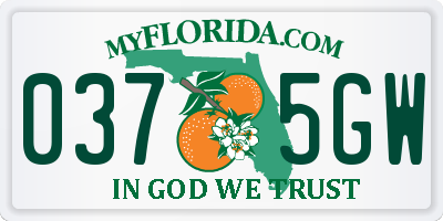 FL license plate 0375GW