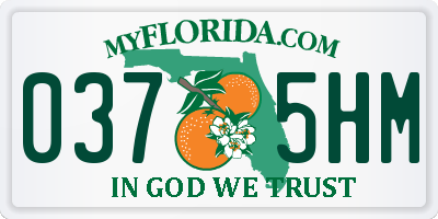 FL license plate 0375HM