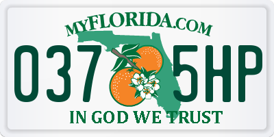 FL license plate 0375HP