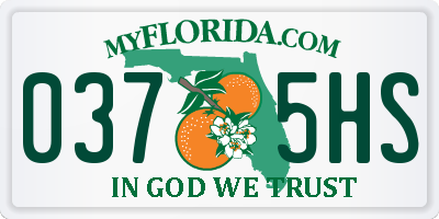 FL license plate 0375HS