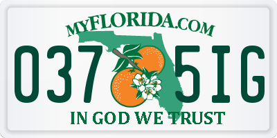 FL license plate 0375IG