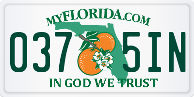 FL license plate 0375IN