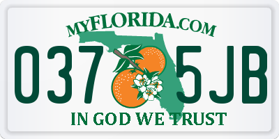 FL license plate 0375JB
