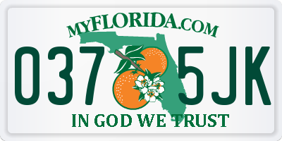FL license plate 0375JK