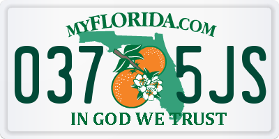 FL license plate 0375JS